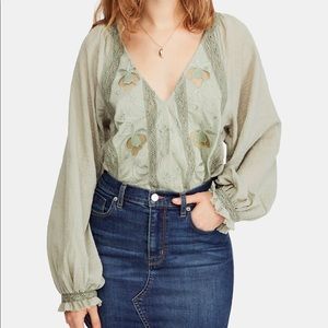Free People Sivan Embroidered Blouse